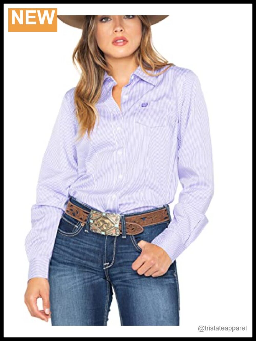 Tencel Blend Western Button Down Shirt Long Sleeve Woven